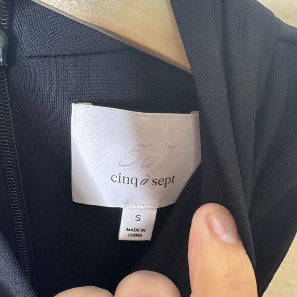 Cinq a Sept Bodysuit Woman's Small Black  Mock Neck  Sleeveless - Picture 4 of 10